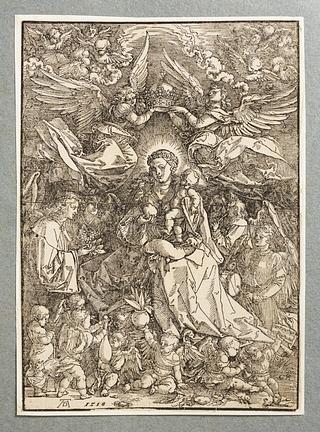 E201 Maria med barnet krones af to engle
