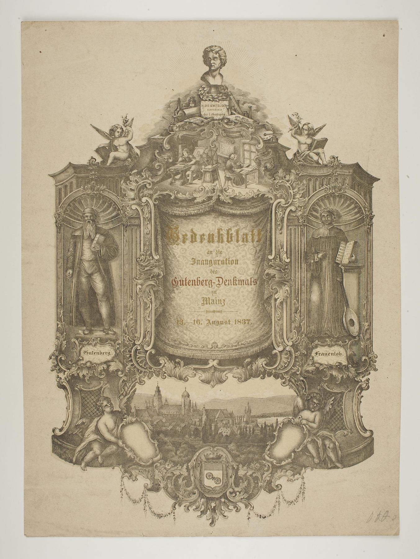 Mindeblad for opstillingen af monument over Johann Gutenberg, E2269