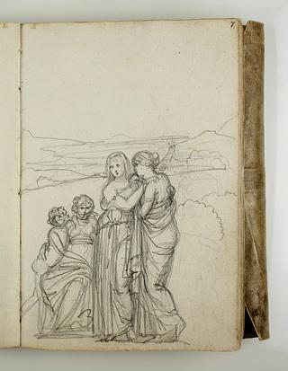 C562,7r Landscape with three women and a child