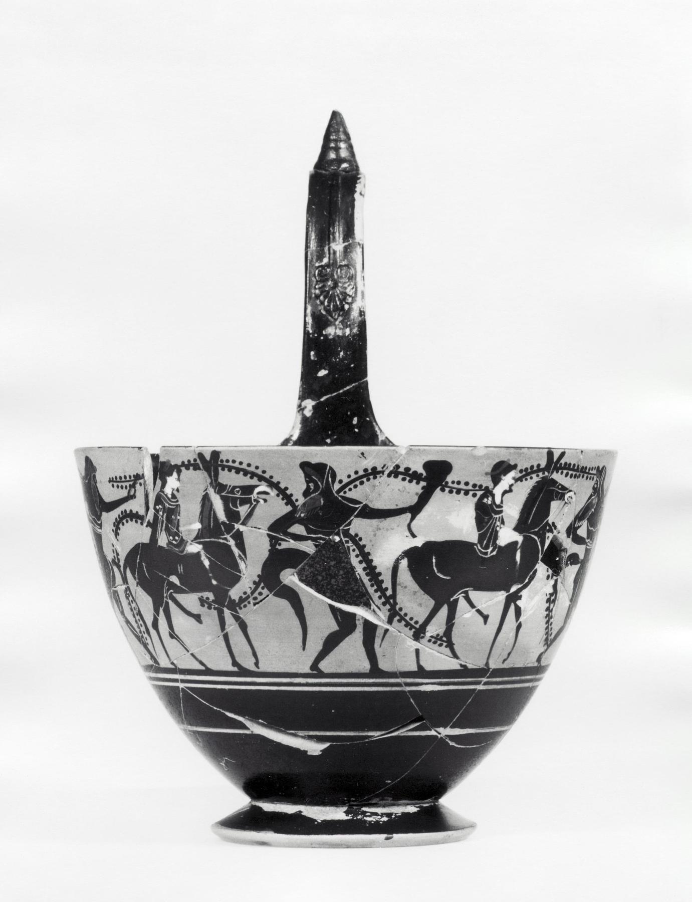 Kyathos with procession of sileni and maenads on mules, H532