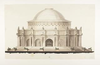 D861 Udkast til et mausoleum eller gravkapel i antik stil, opstalt af facade