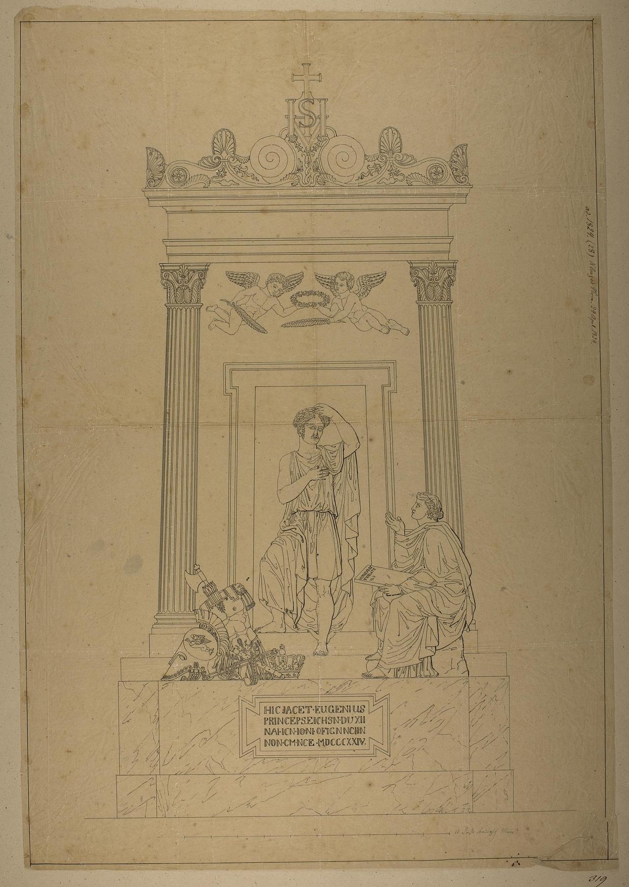 Monument over Eugène de Beauharnais, hertug of Leuchtenberg, første forslag, D1538