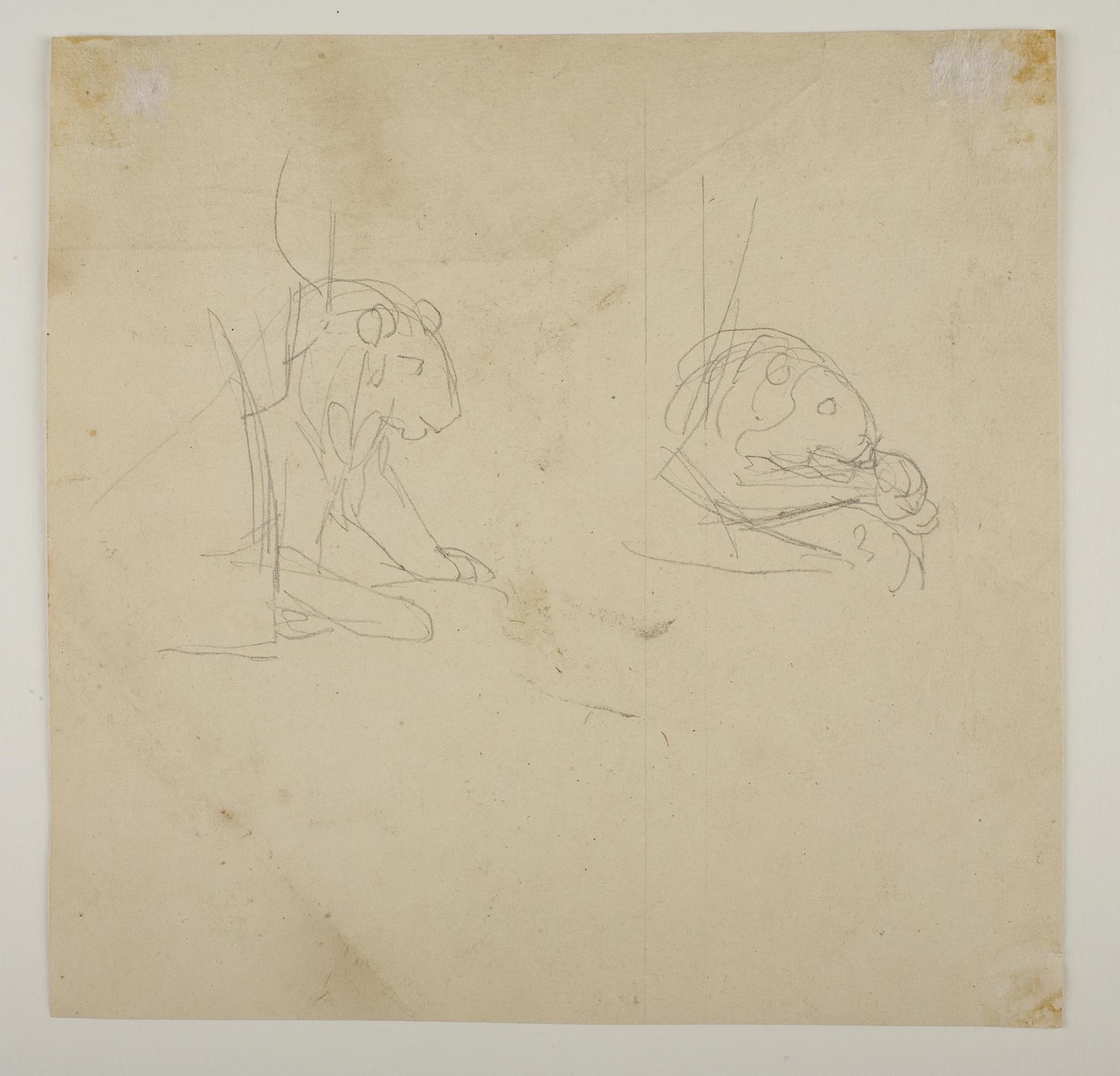 Løves forkrop til gravmæle over Johann Philipp Bethmann-Hollweg, C150v