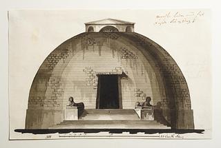 D857 Sketch for a Mausoleum or Sepulchral Chapel in Antique Style, Elevation of Facade