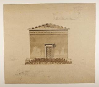 D863 Udkast til et mausoleum eller gravkapel i antik stil, opstalt af facade