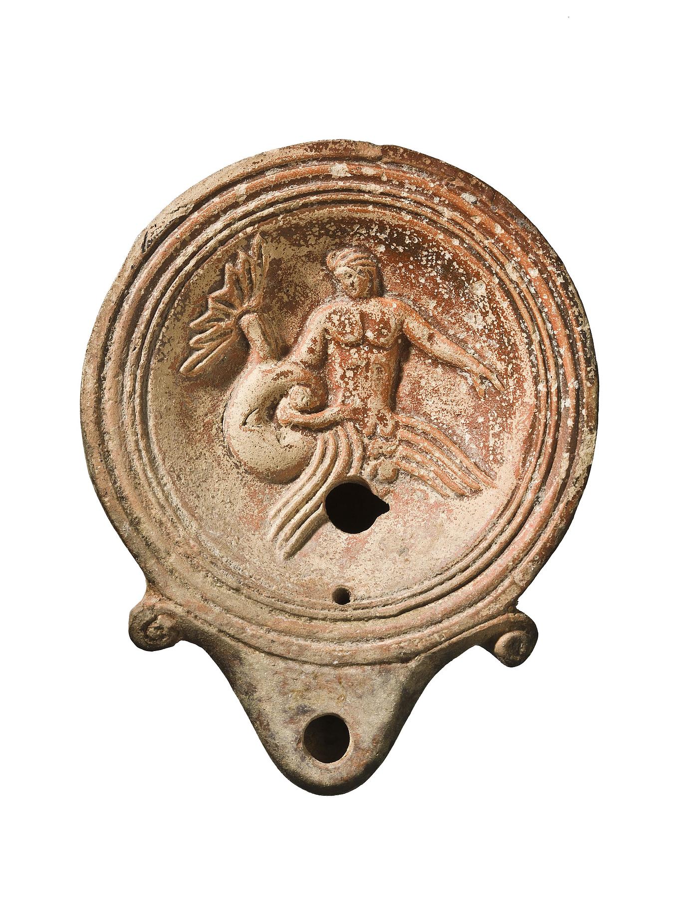 Lamp with Scylla and a sailor, H1166