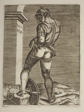 E1849 Legionary Buckles his Trouser to his Breastplate