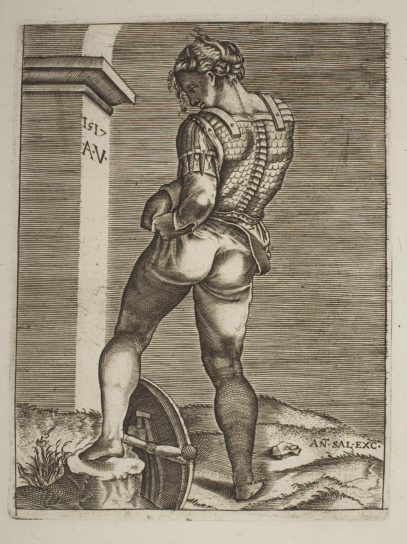 Legionary Buckles his Trouser to his Breastplate, E1849