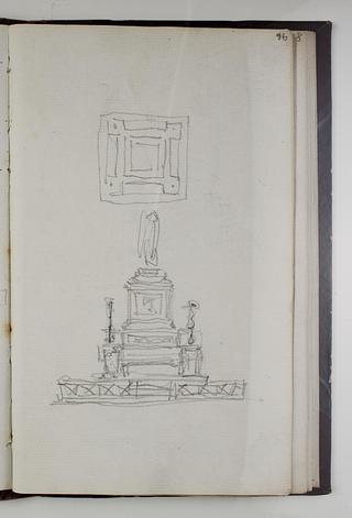 D1778,96 Opstillingsforslag for monument over Friedrich Schiller, plan og opstalt