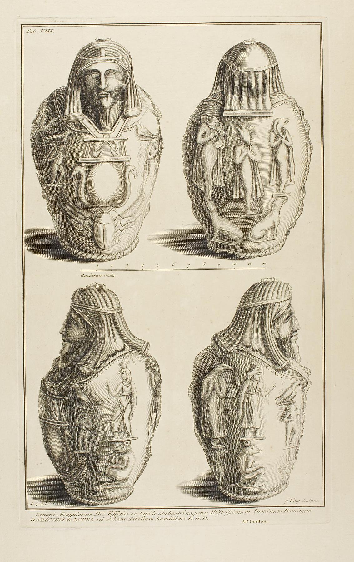 Canopic jars decorated with figures, E1377