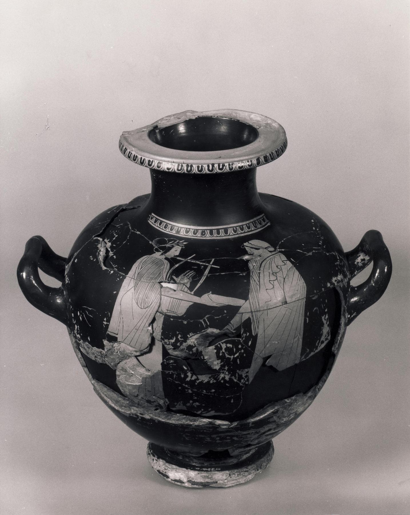 Hydria with Apollo and a goddess, H595
