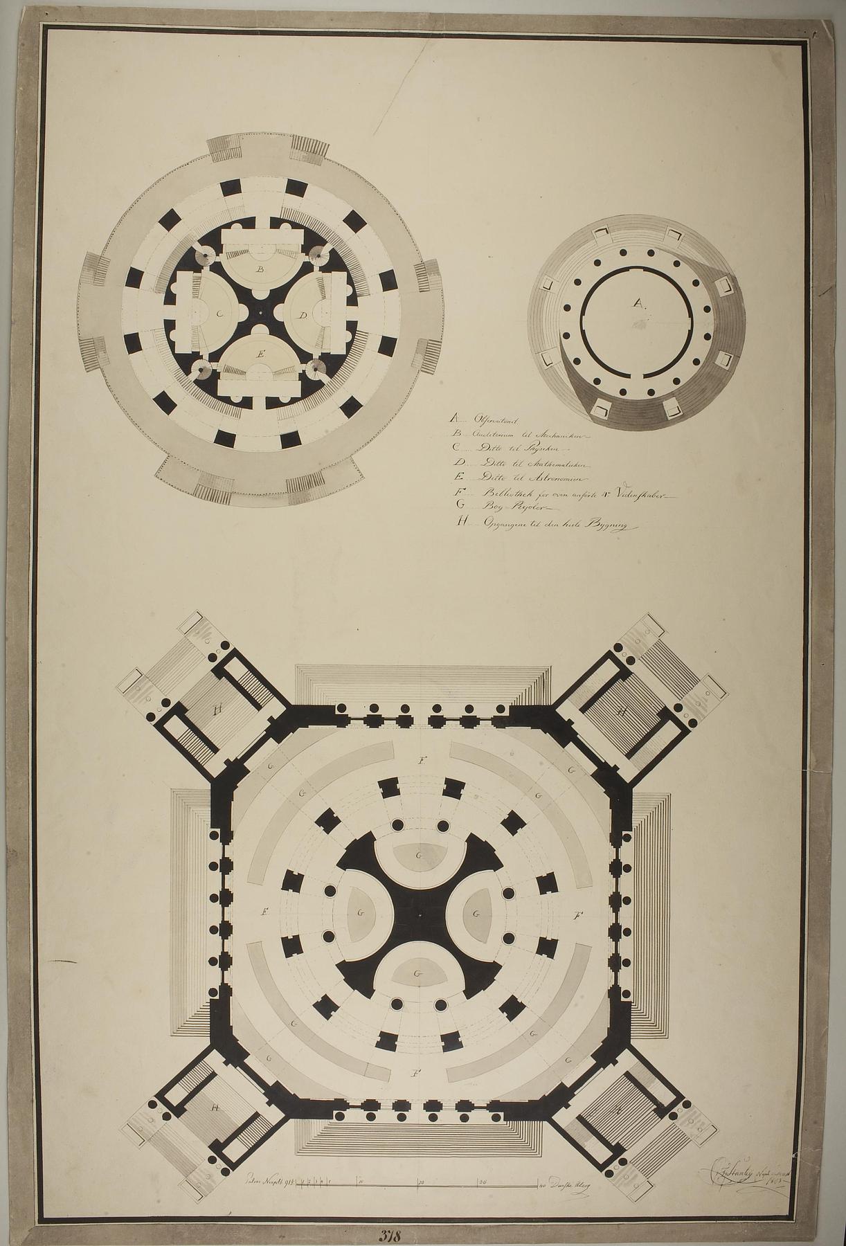Astronomisk observatorium i romersk stil, grundplan, D866