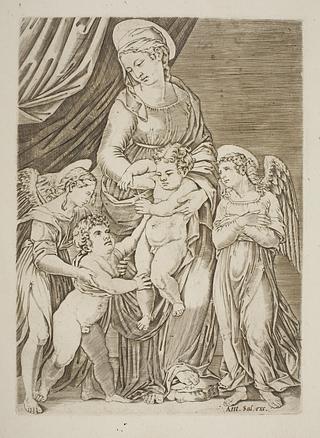 E1845 Madonna med Jesusbarnet, Johannes og to engle