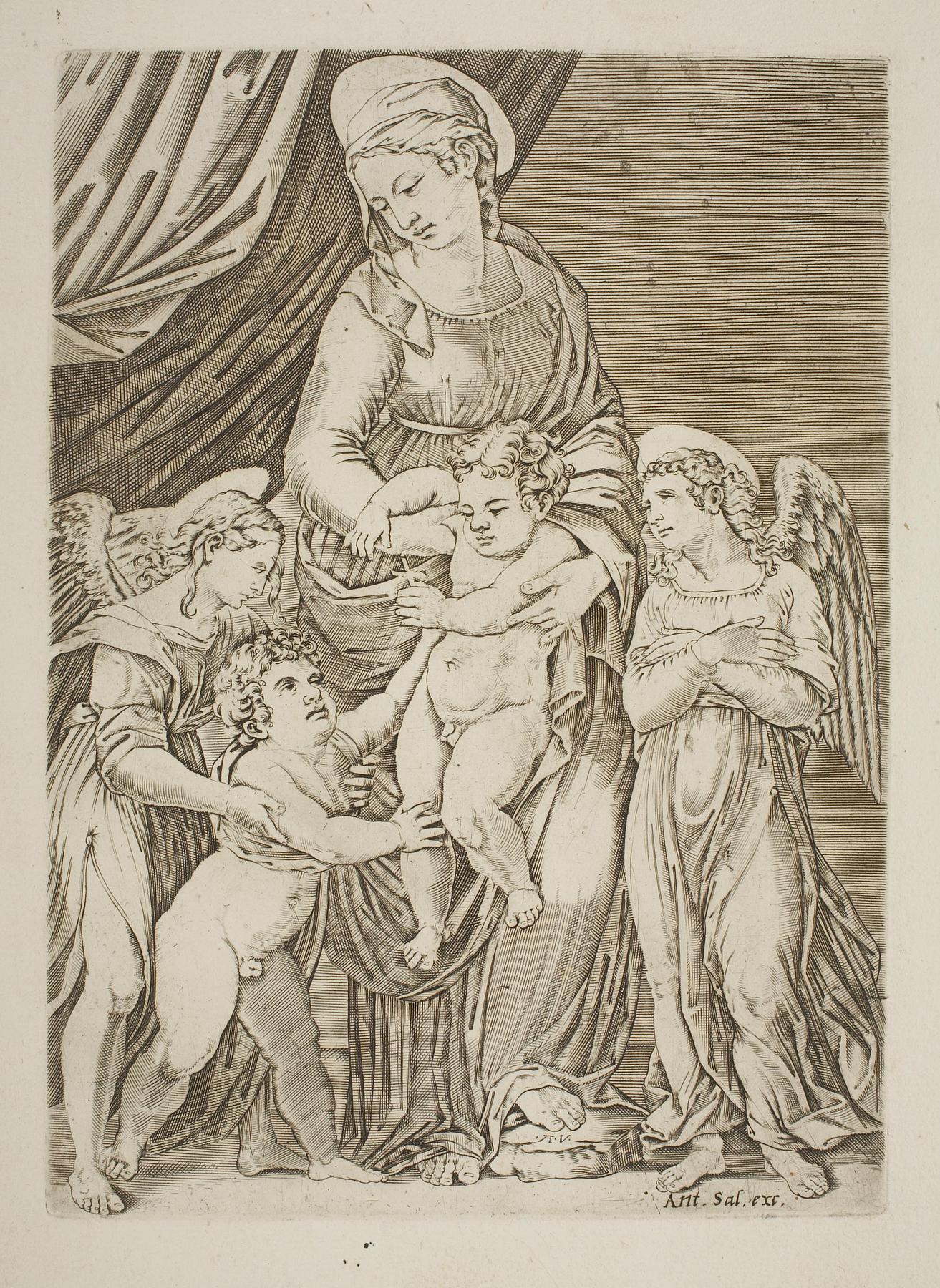 Madonna med Jesusbarnet, Johannes og to engle, E1845