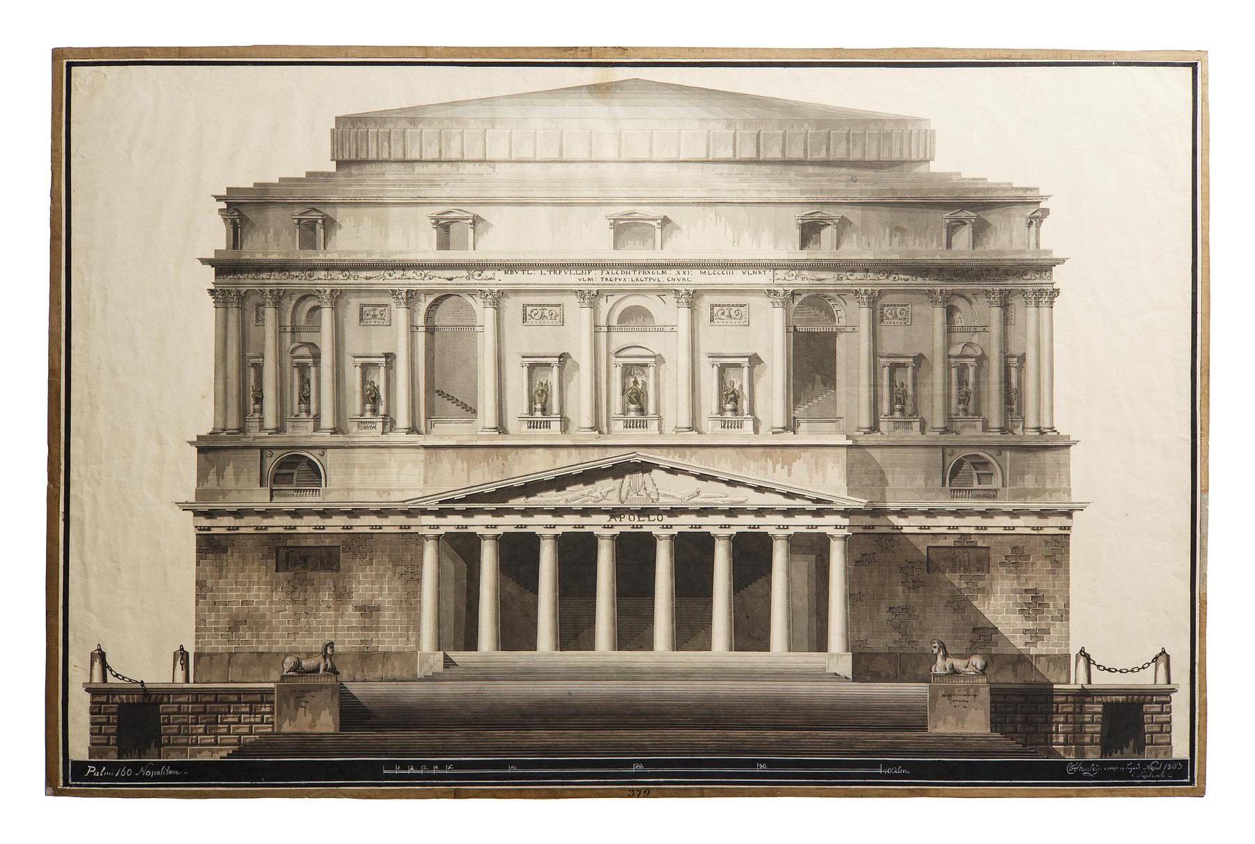 Theater in Roman Style, Elevation of Facade, D867