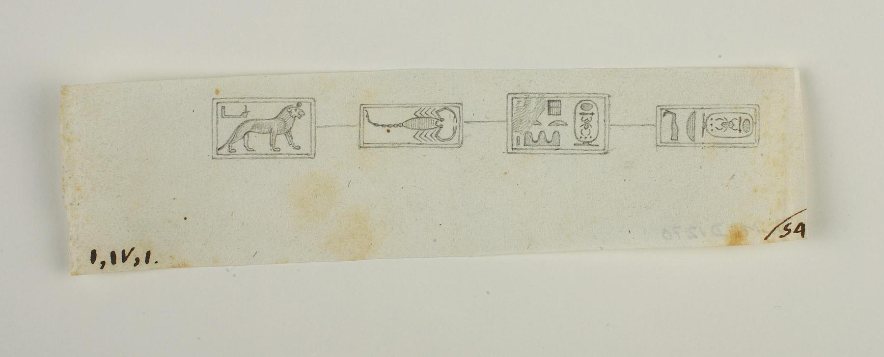 Løve. Skorpion. Hieroglyffer. Hieroglyffer, D1270
