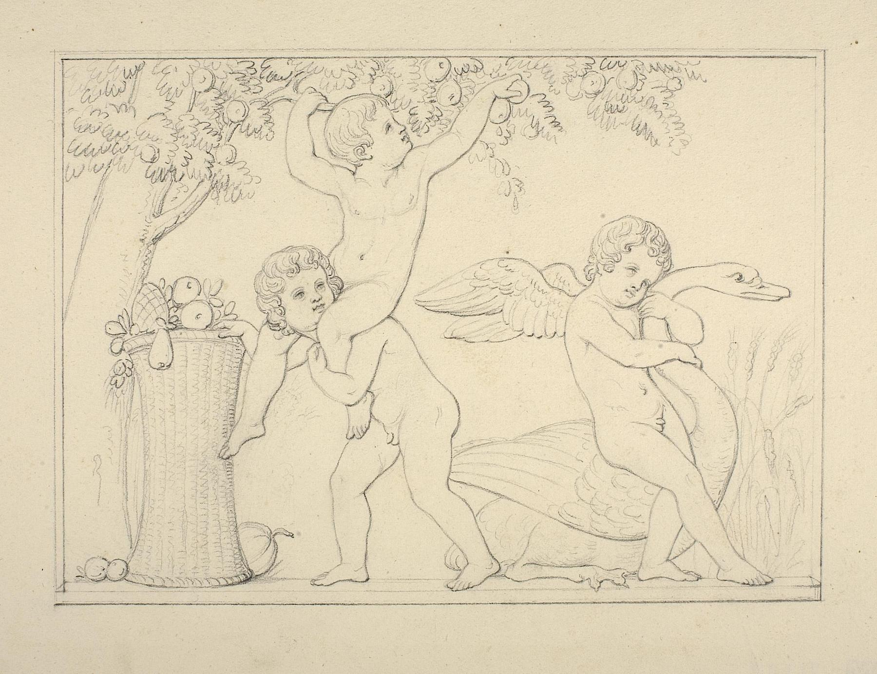 Cupid with a Swan and Boys picking Fruit, The Summer, D187