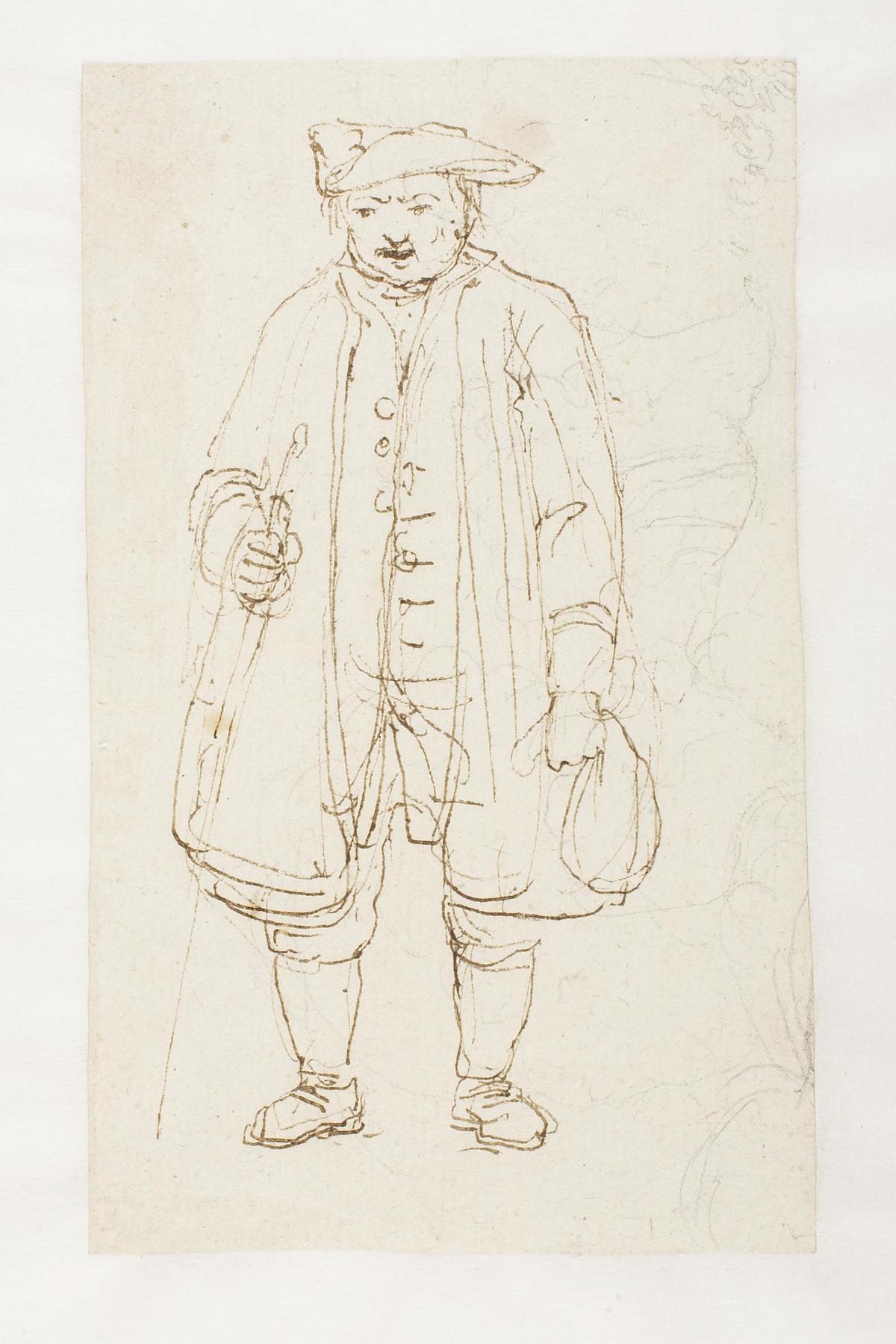 Mand iført klædedragt fra 1700-tallets midte, D1051