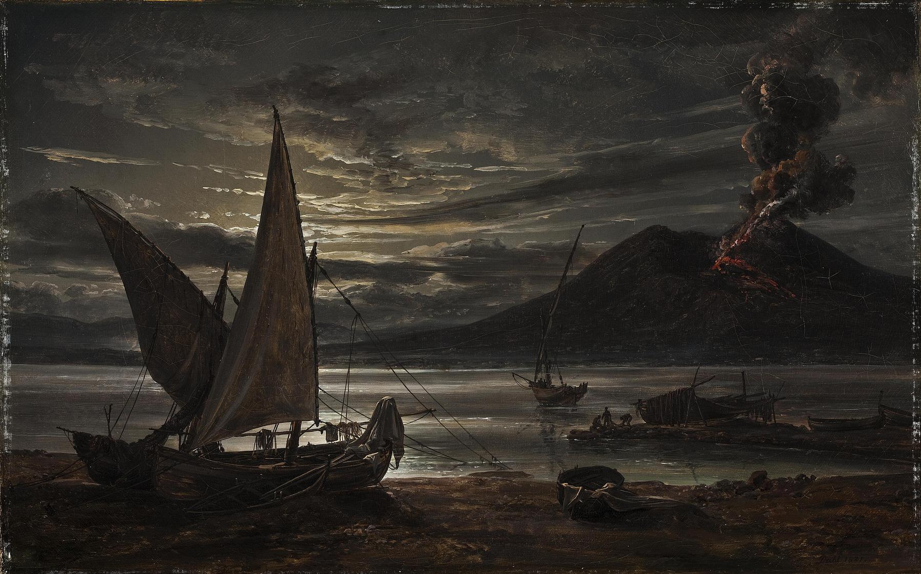 The Bay of Naples by Moonlight and Vesuvius in Eruption, B179