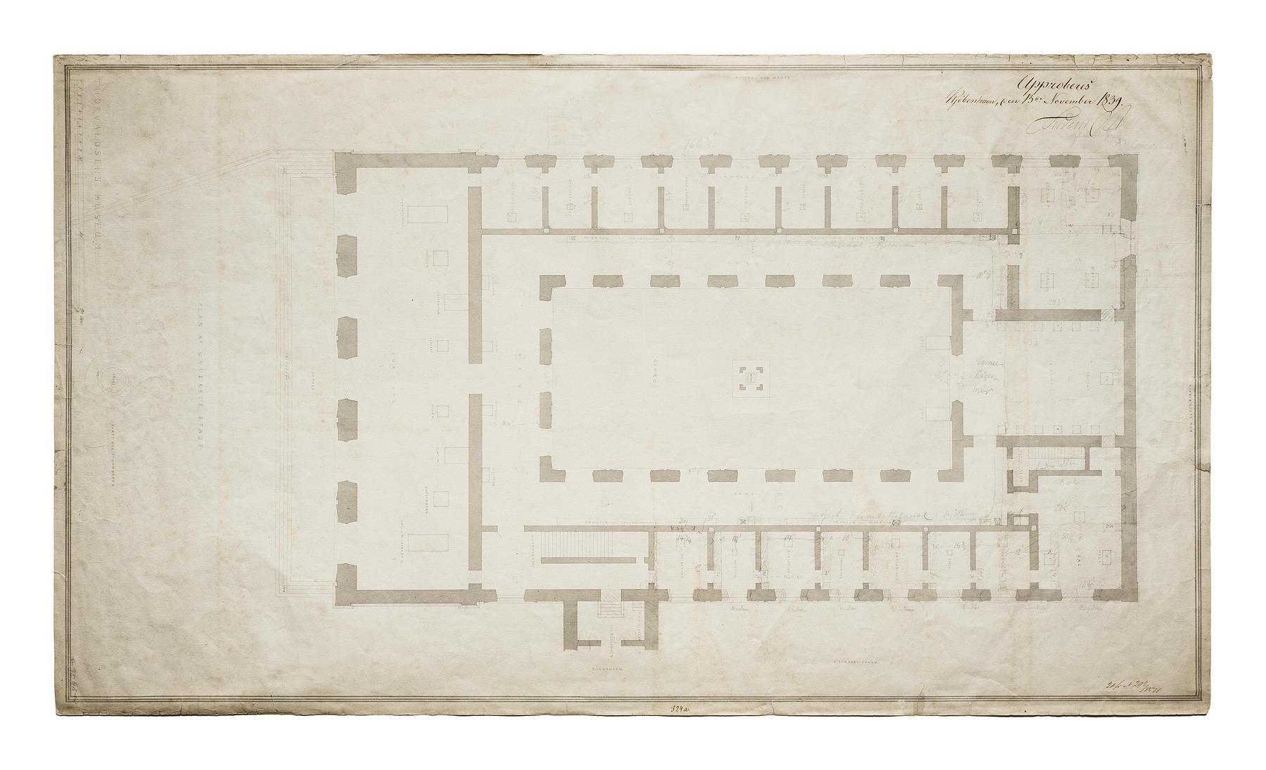 Thorvaldsens Museum, plan af stuen, D1599