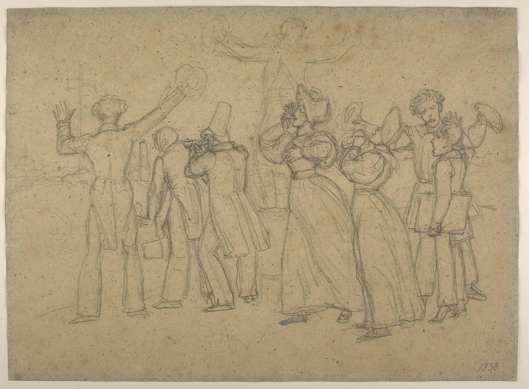 Spectators at Thorvaldsen's return 17th september 1838, D1860