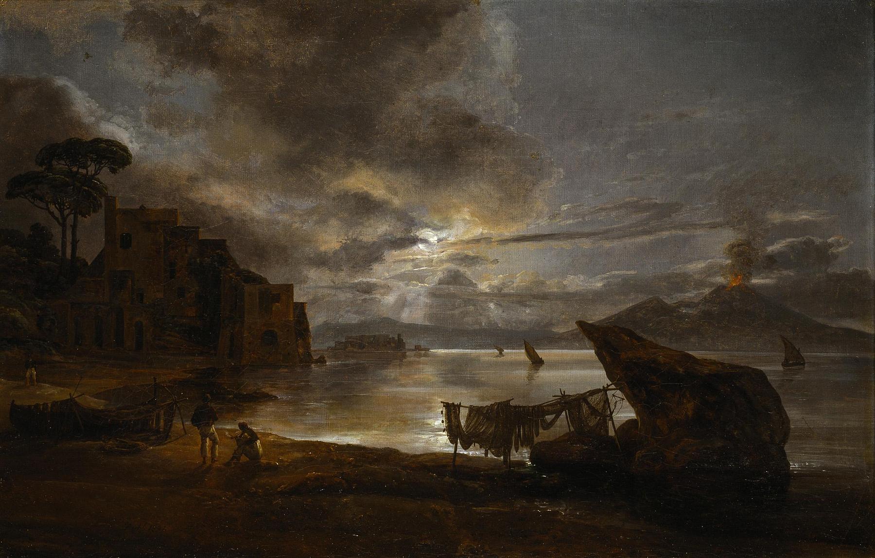The Bay of Naples by Moonlight and Vesuvius in Eruption, B177