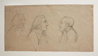 C79v Portraits of Wilhelm von Humboldt (twice), and Georg Zoëga