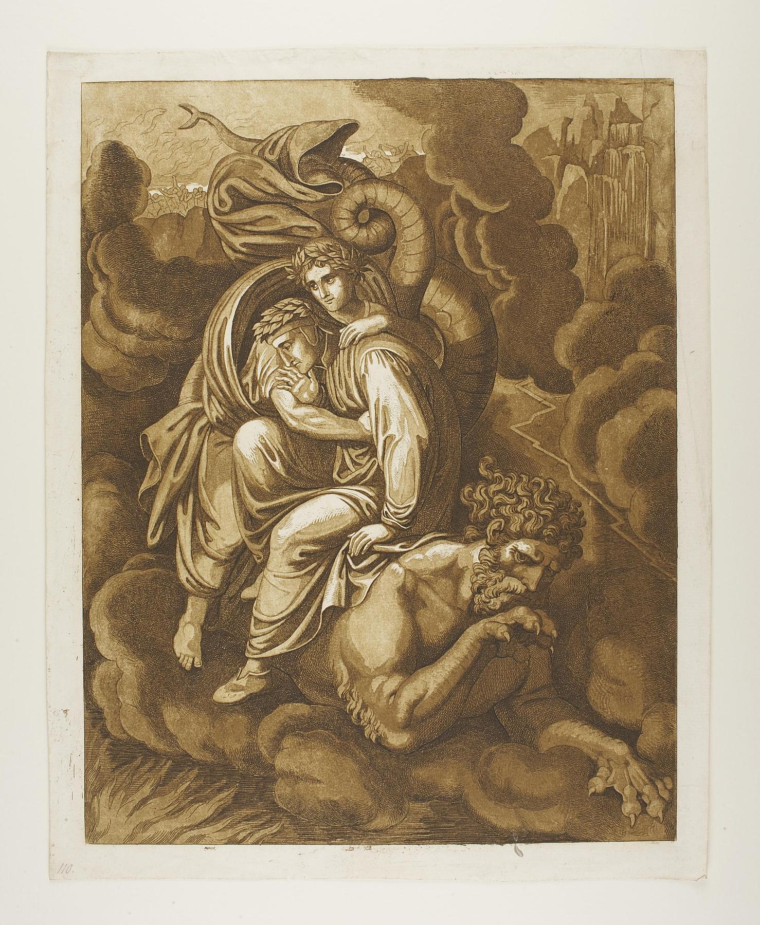 Dante and Virgil conveyed by the Monster Geryon, E110