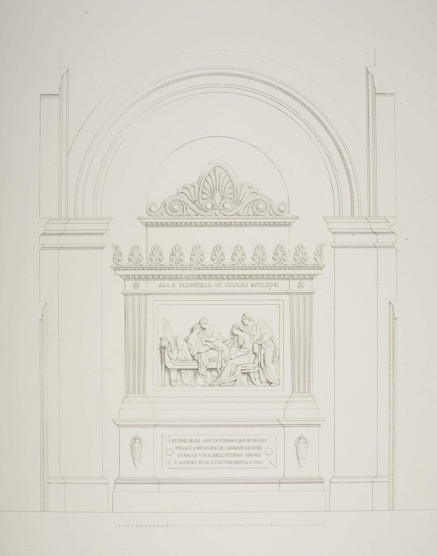 Relieffet Julius (Giulio) Mylius' død i Villa Vigoni, opstalt, E2277
