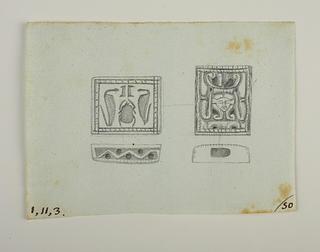 D1266 Slangeprydet hoved med paryk. Hieroglyf-signet