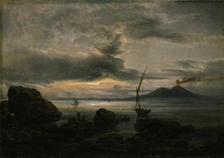 B178 The Bay of Naples by Moonlight and Vesuvius in Eruption
