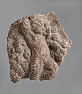 H1114 Campana relief with cupid holding a festoon