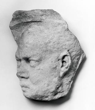 H1491 Sarcophagus relief with a man's head