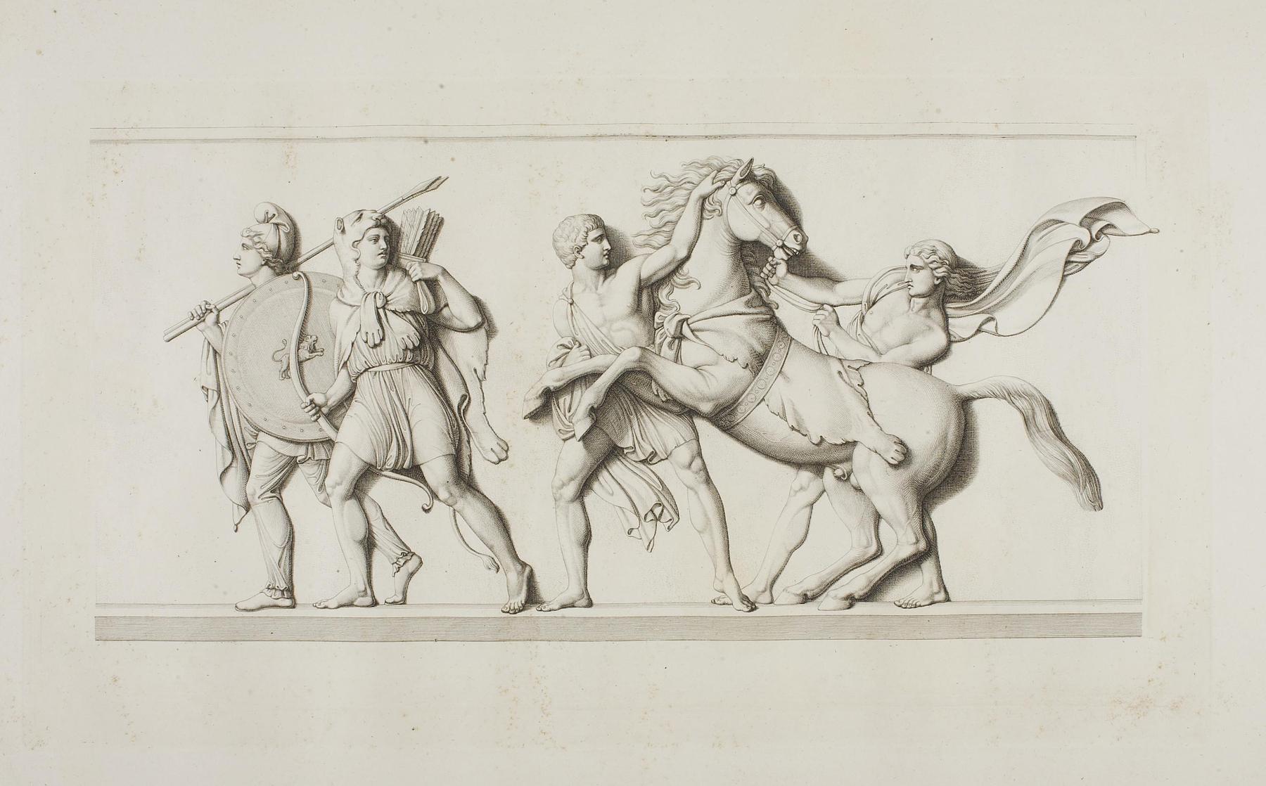 Alexander den Stores våbendragere efterfulgt af Bucephalus, E36k