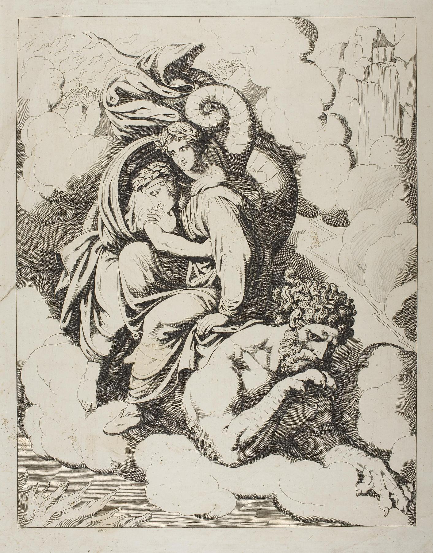 Dante and Virgil conveyed by the Monster Geryon, E111