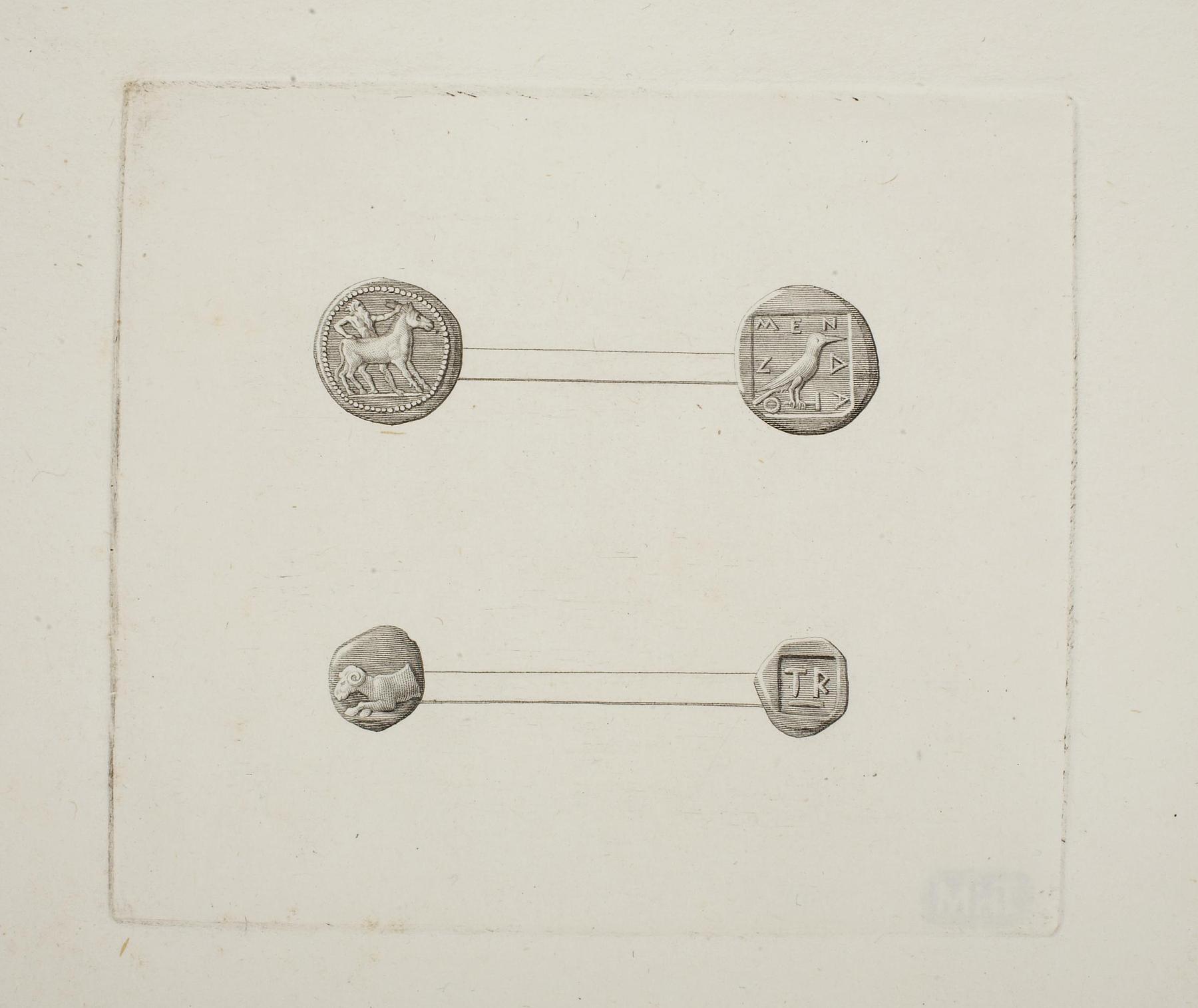 Græske mønter for- og bagside, E1568