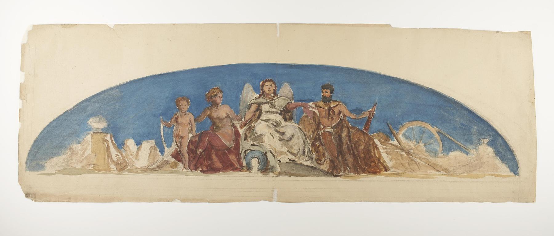Herkules, Venus og Amor, til lunettedekoration, D1865