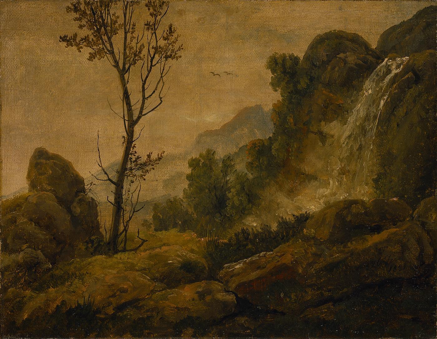 Italian Landscape with a Waterfall, B183