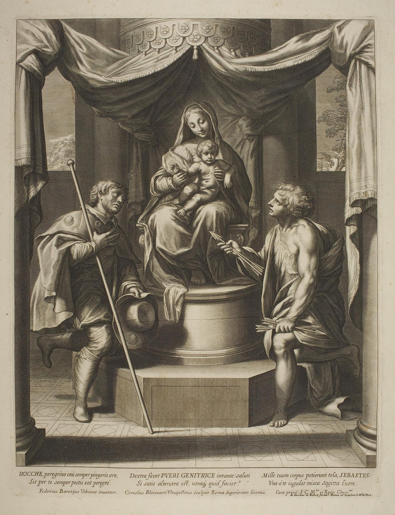 Maria med barnet og Sankt Roch og Sankt Sebastian, E1825