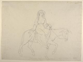 D1056 Woman Riding on a Donkey