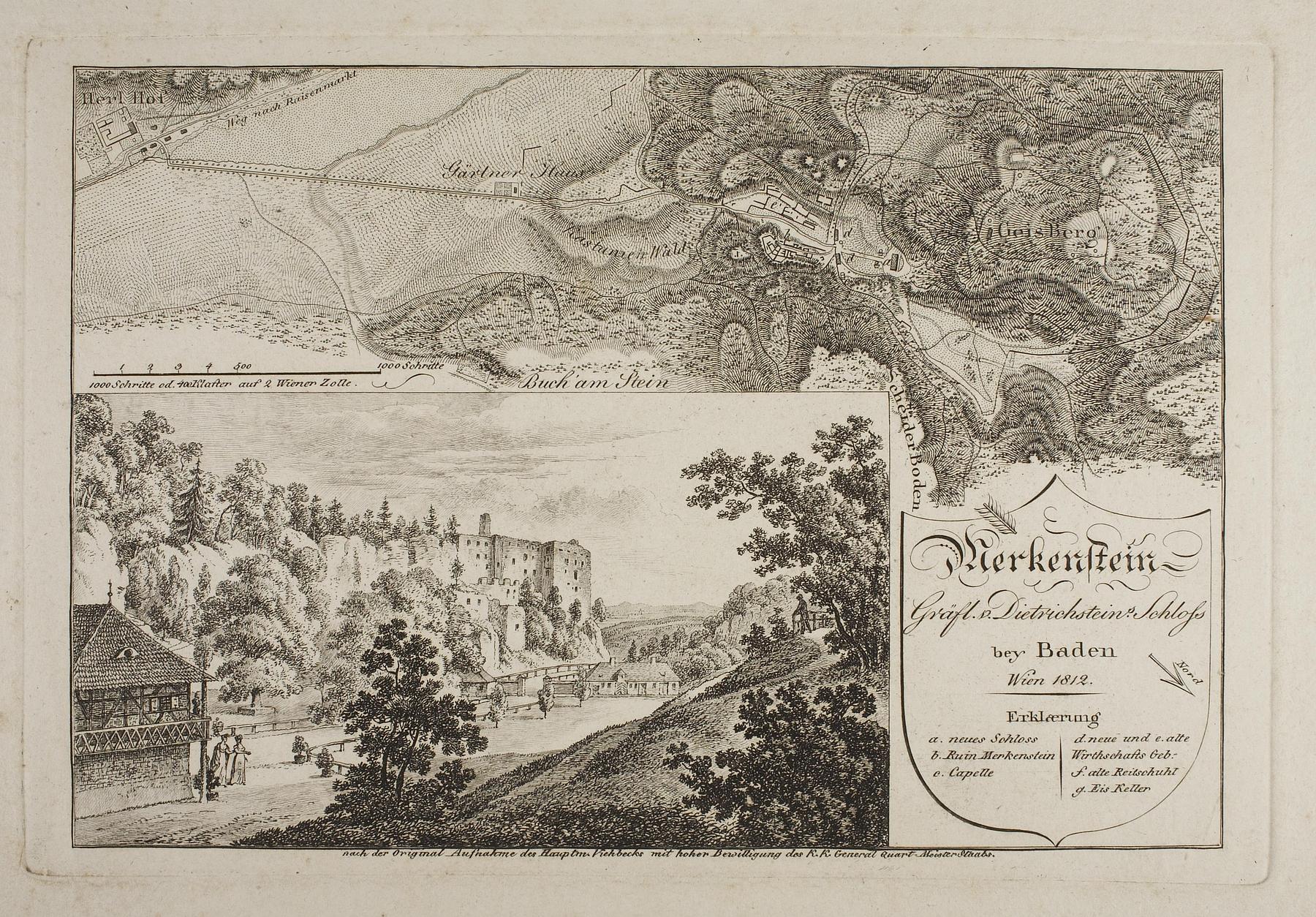Merkenstein Gräfl. v. Dietrichsteins Schloss bey Baden, E656