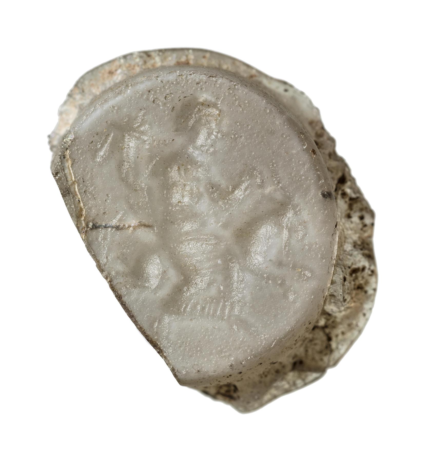 Goddess (?) seated on the conjoined zodiac signs of Capricorn and Taurus, I723