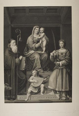 E379 Maria med barnet mellem Sankt Antonius og Sankt Barbara