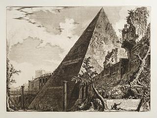 E315,15 Piramide di C. Cestio (View of the Pyramid of Caius Cestius)