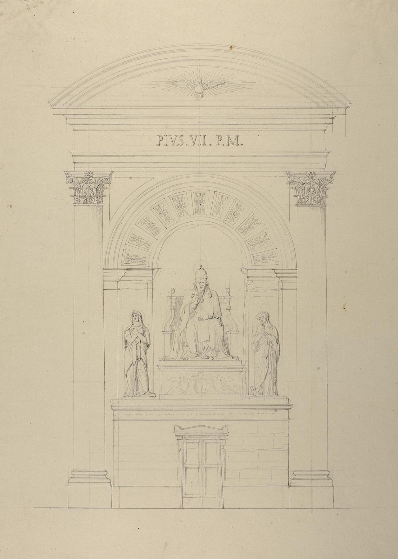 Opstillingsforslag for monument over Pius 7., opstalt, D1520