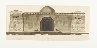 D856 Udkast til et mausoleum eller gravkapel i antik stil, opstalt af facade