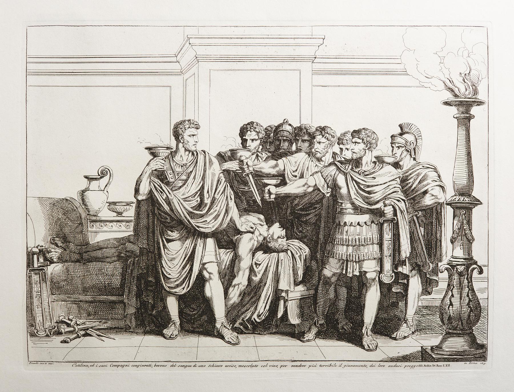 Catilina, ed i suoi Compagni congiurati, bevono del sangue di uno schiavo ucciso, E943,85