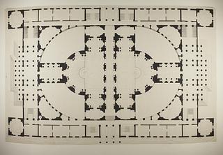 D853 Project for City Hall and Court House in Roman Style, Ground Plan