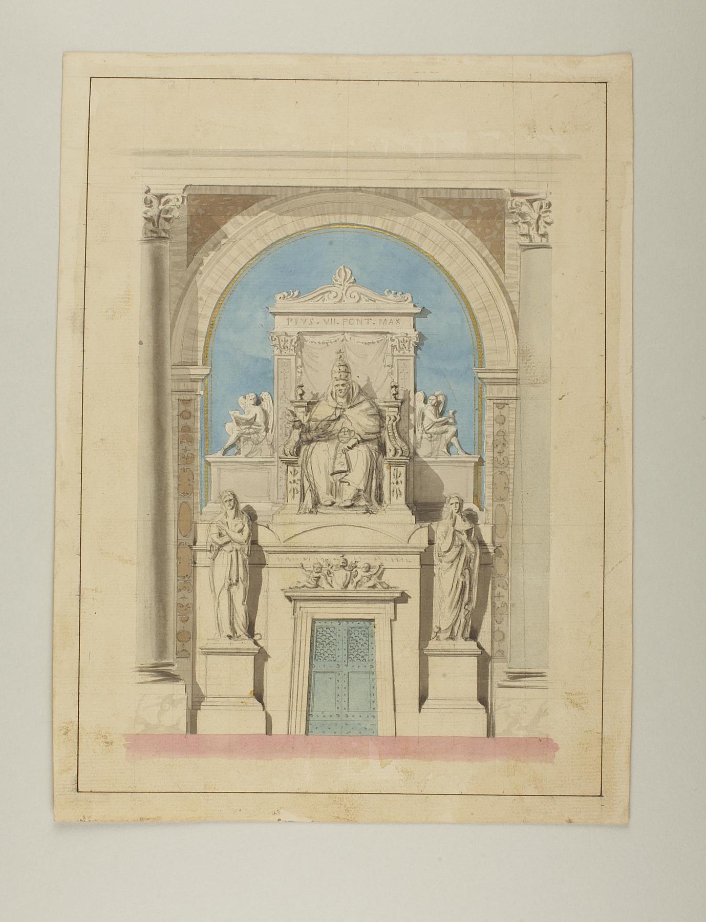 Opstillingsforslag for monument over Pius 7., opstalt, D1525