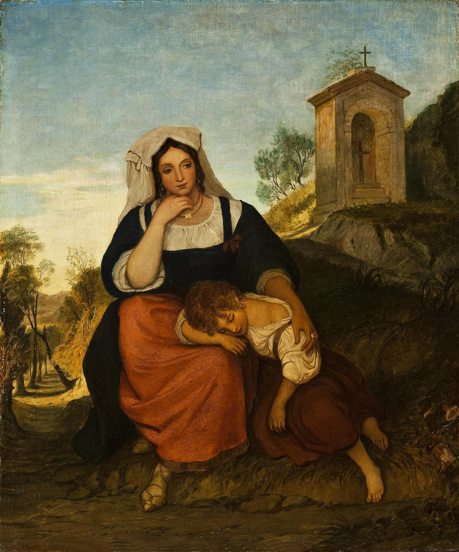Italian Peasant Woman with Her Daughter, B99